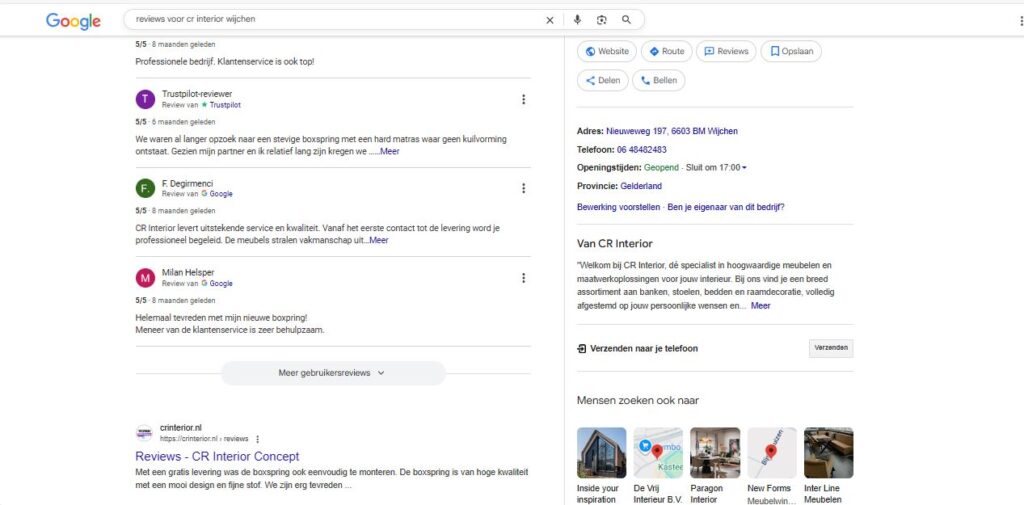 voorbeeld van hoe google reviews eruit zien