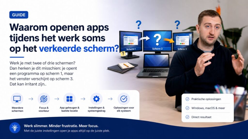 Waarom openen apps tijdens het werk soms op het verkeerde scherm?